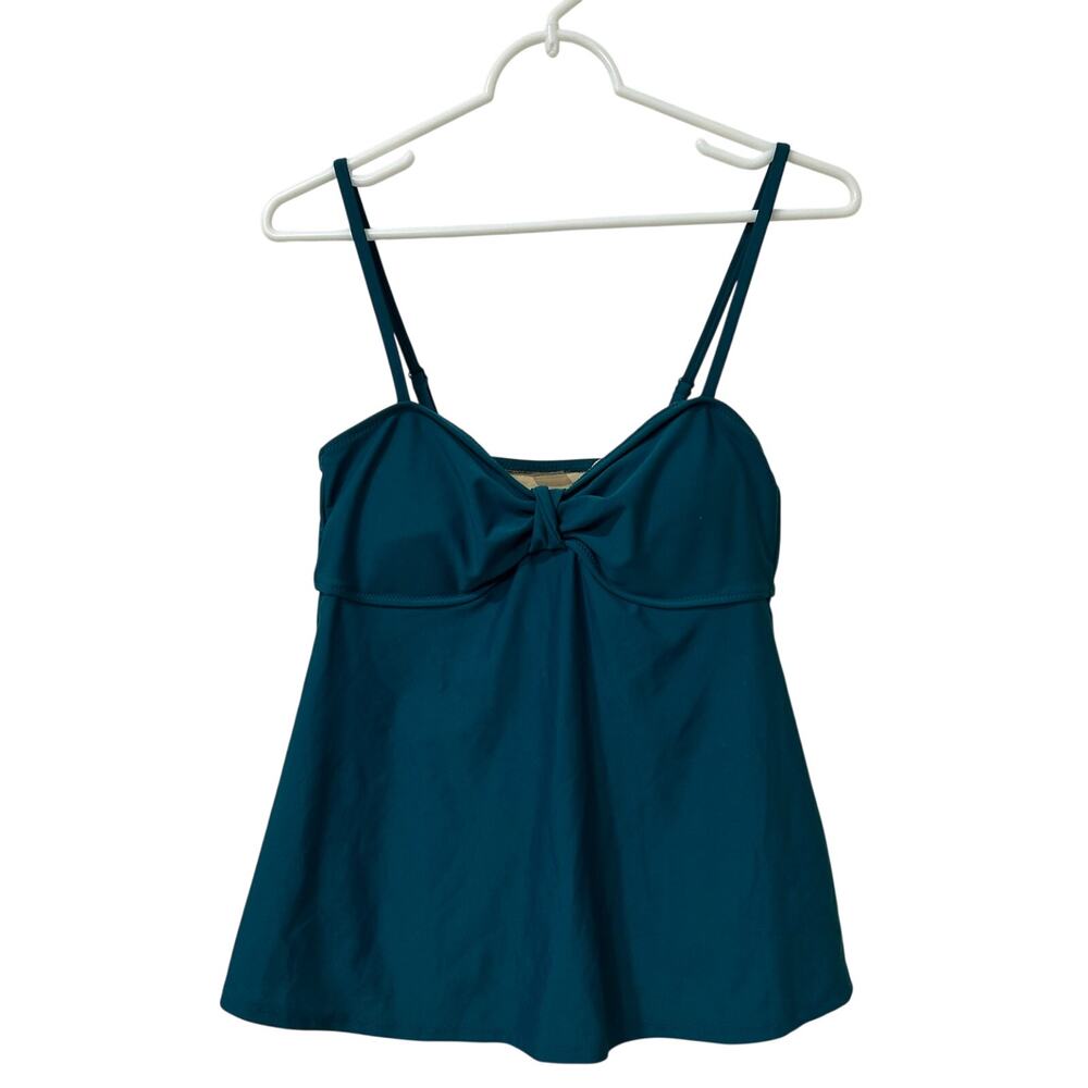 Old Navy Womens Size Medium Knotted A-Line Tankini Swim Top Teal Genteal Soul